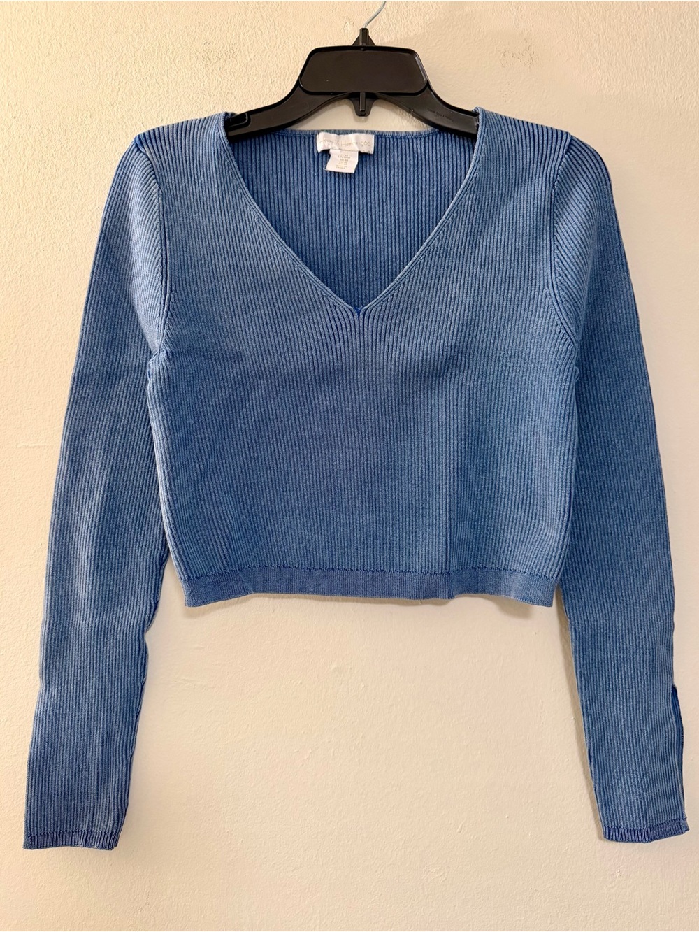 House of Harlow 1960 Blue Ribbed Long Sleeve Top